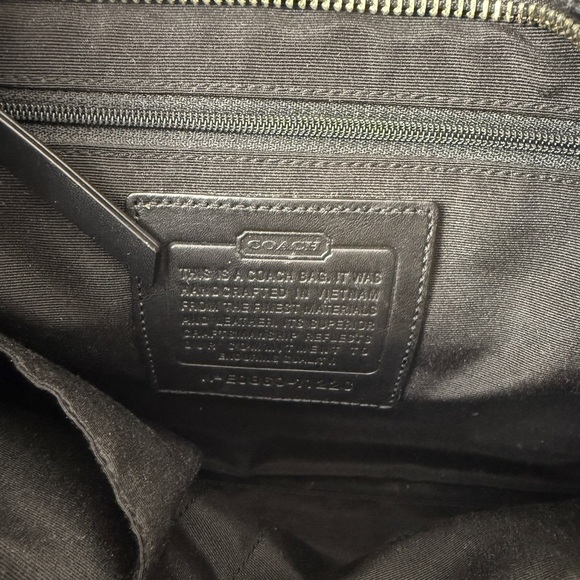 Coach Black Signature Canvas & Leather Satchel Tote Bag | Classic Logo - Picture 3 of 7